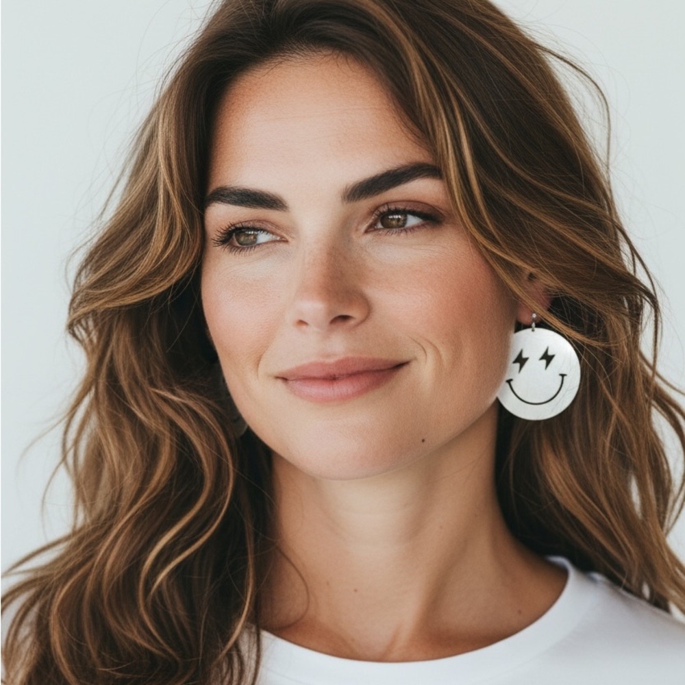 ❤️Smiley Face Silver Earrings